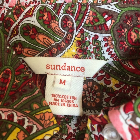 Sundance Blouse Paisley Floral Ruffle Front - Picture 5 of 5